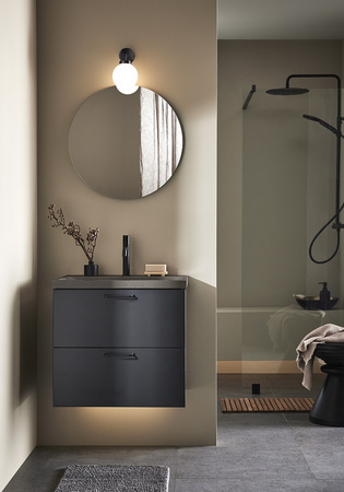 Pesuallaskaappi Shape Antracit 600 + Pesuallas Betonia