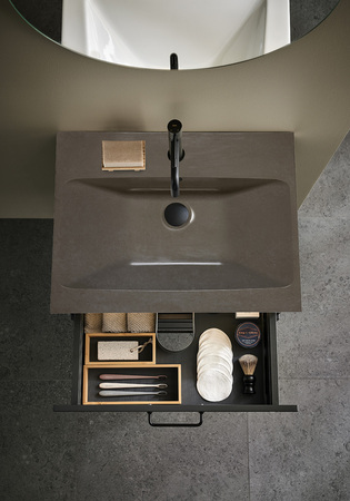 Pesuallaskaappi Shape Antracit 800 + Pesuallas Betonia