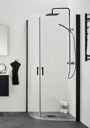 Suihkunurkka Igloopro Round 90X90 Kirkas Lasi Musta