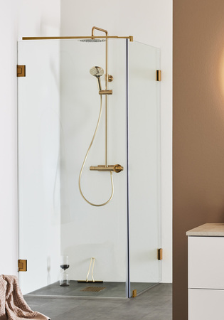Suihkunurkka Infinity Combi Ovi/Seinä 80X90 Messinki Hafa