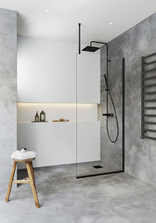 Suihkusyvennys Igloo Pro I-Wall 70 Kirkas Musta