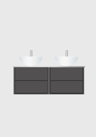 Pesuallaskaappi Edge 1200 2X600 Antracit