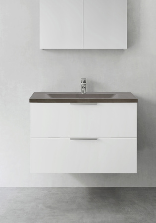 Pesuallaskaappi Shape Valkoinen 800 + Pesuallas Betonia