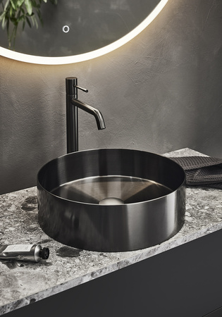 Malja-Allas Circle Steel Harjattu Mustakromi
