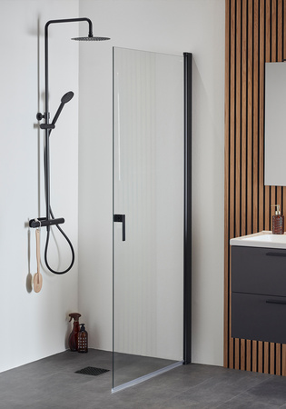 Suihkuovi Igloo Pro Suora 80 Kirkas Musta