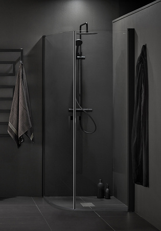 Suihkunurkka Igloopro Round 90X90 Kirkas Lasi Musta