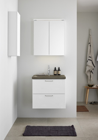 Pesuallaskaappi Shape Valkoinen 600 + Pesuallas Betonia